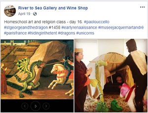 Homeschool art and religion class - day 16 - Paolo Uccello "St. George and the Dragon" 1458