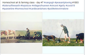 Homeschool Art & Farming Class - Day #7 - Van Gogh "Peasant Plowing" 1883