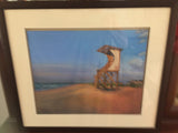 "Lifeguard #12" oil pastels on board - framed - by Nancy Carter