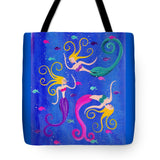 Blowing Bubbles Mermaids - Tote Bag