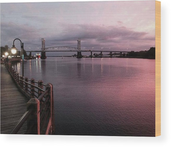 Cape Fear River at Sunset - Wood Print