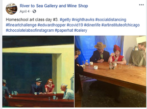 Homeschool Art Class day #3 - Nighthawks, Edward Hopper, 1942