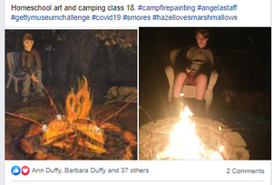 Homeschool art and camping class 18 - Angela Staff "Campfire Painting"