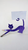 Cat in socks hand painted steel sculpture - DOWNWARD CAT