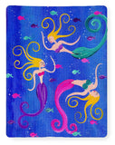 Blowing Bubbles Mermaids - Blanket