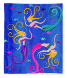 Blowing Bubbles Mermaids - Blanket