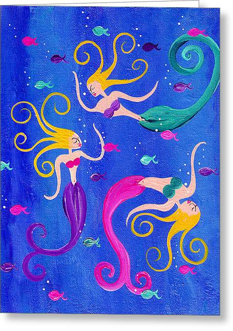 Blowing Bubbles Mermaids - Greeting Card