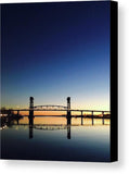 Cape Fear River at sunset with big blue sky - Canvas Print