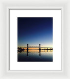 Cape Fear River at sunset with big blue sky - Framed Print