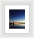 Cape Fear River at sunset with big blue sky - Framed Print