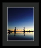 Cape Fear River at sunset with big blue sky - Framed Print