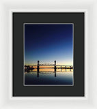 Cape Fear River at sunset with big blue sky - Framed Print