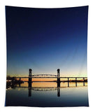 Cape Fear River at sunset with big blue sky - Tapestry