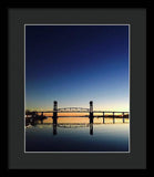 Cape Fear River at sunset with big blue sky - Framed Print