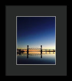 Cape Fear River at sunset with big blue sky - Framed Print