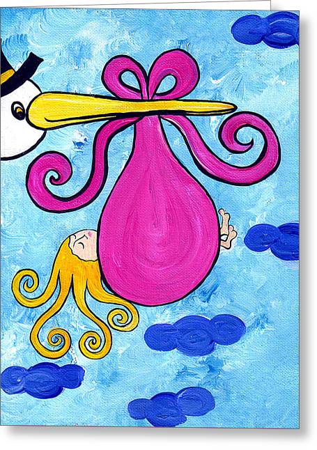 Happy Baby Girl - Greeting Card