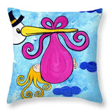 Happy Baby Girl - Throw Pillow