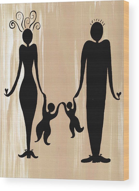 Happy Family Two - Wood Print
