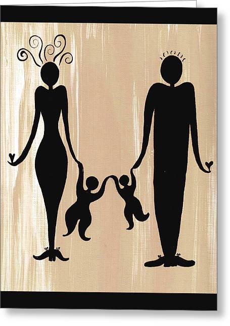 Happy Family Two - Greeting Card