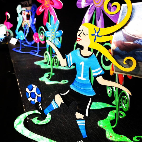 Soccer - Hand Painted Steel Sculpture