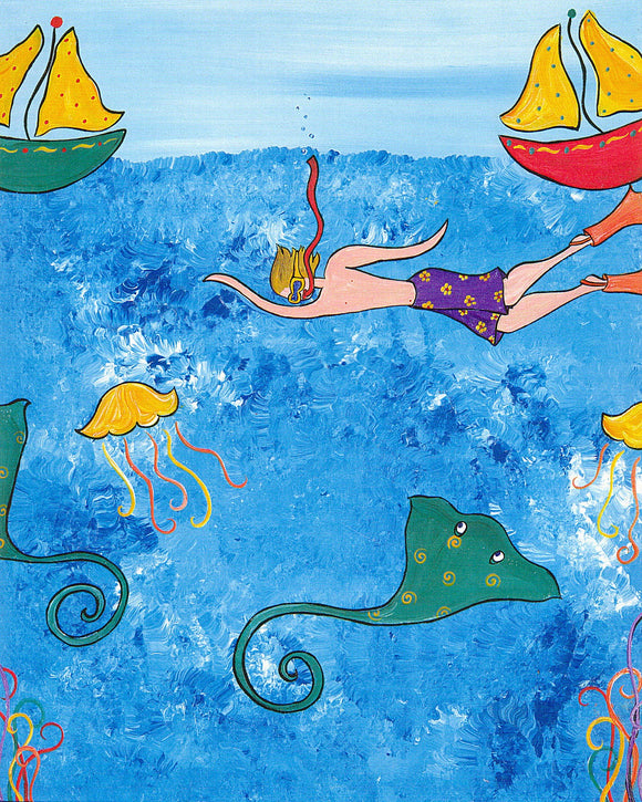 Happy Snorkeling - hand signed, limited edition print