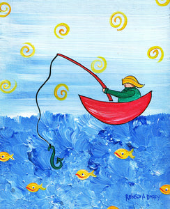 Happy fishing - hand signed, limited edition print