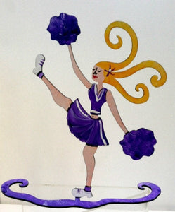 Cheerleader - Hand Painted Steel Sculpture