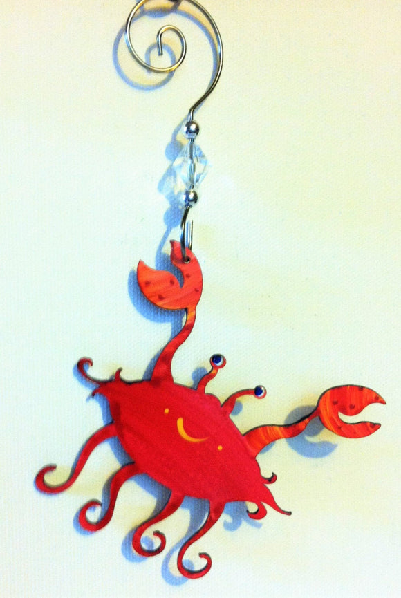 Ornament - Crab - Hand Painted Steel