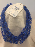 Crochet necklace in blue