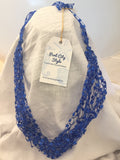 Crochet necklace in blue