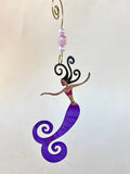 Mermaid Ornament Hand Painted with darker skin tones