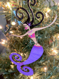 Mermaid Ornament Hand Painted with darker skin tones