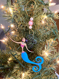 Mermaid Ornament Hand Painted with darker skin tones