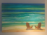 Turquoise sea painting by Robyn Joy Chapman