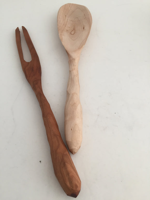 Hand carved fork