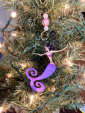 Mermaid Ornament Hand Painted with darker skin tones