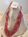 Crochet necklace in pink