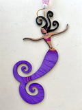 Mermaid Ornament Hand Painted with darker skin tones