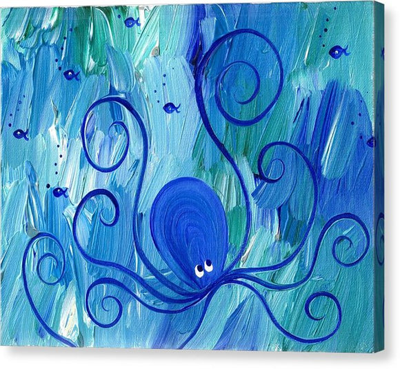 Octopus Swimming - Canvas Print