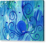 Octopus Swimming - Canvas Print