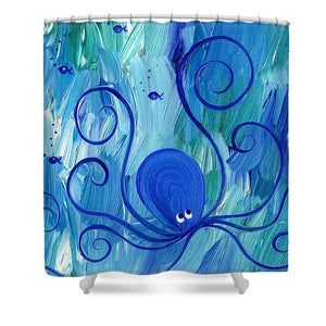Octopus Swimming - Shower Curtain