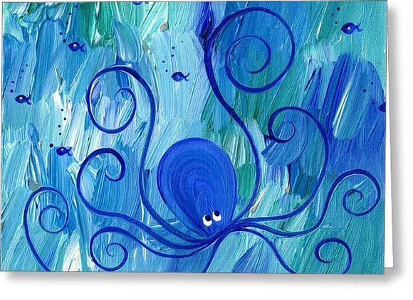 Octopus Swimming - Greeting Card