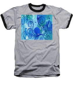 Octopus Swimming - Baseball T-Shirt