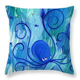 Octopus Swimming - Throw Pillow