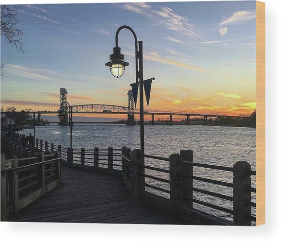 Sunset on the Cape Fear - Wood Print