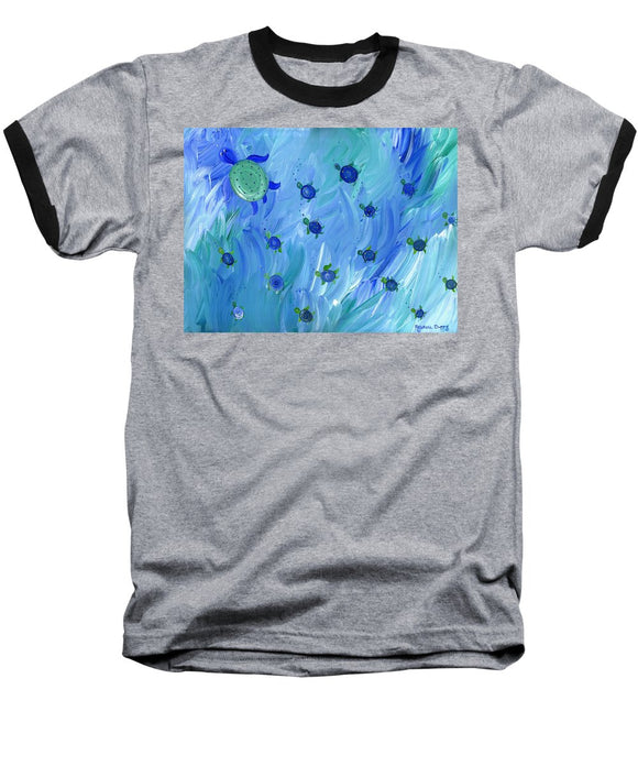 Swimming Turtles - Baseball T-Shirt