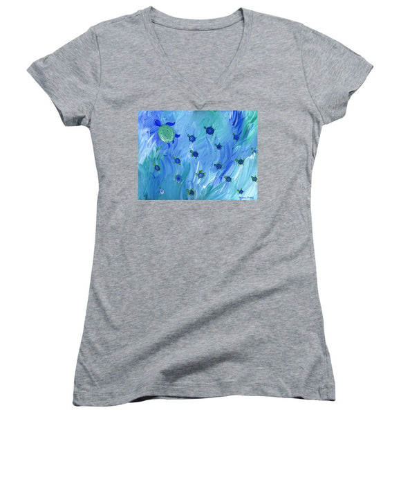 Swimming Turtles - Women's V-Neck