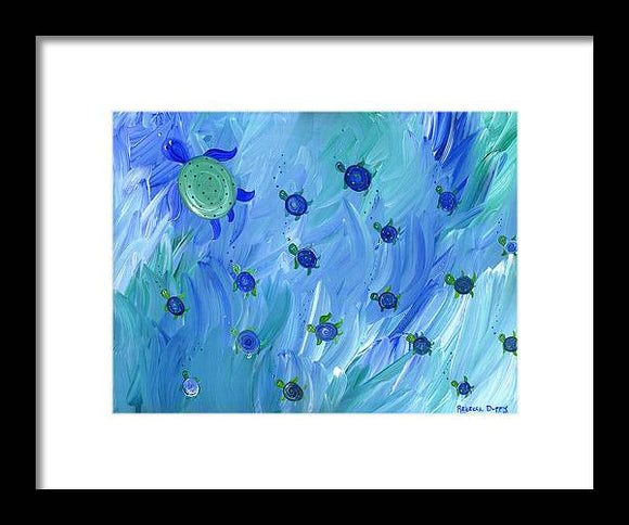 Swimming Turtles - Framed Print