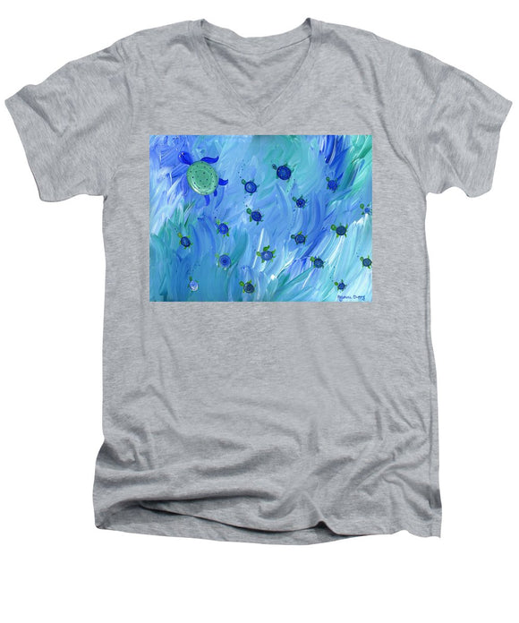 Swimming Turtles - Men's V-Neck T-Shirt