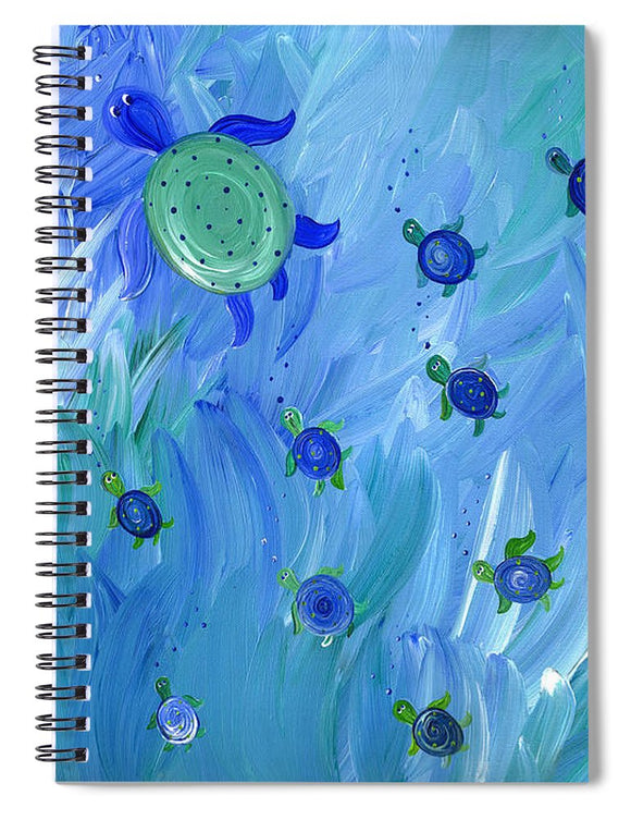 Swimming Turtles - Spiral Notebook